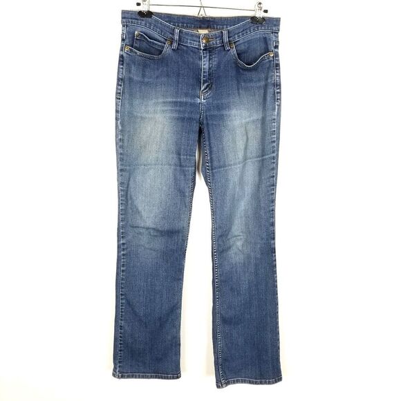 Duluth Trading Women Daily Denim Bootcut Jeans Size 10 x 33 Light Blue Mid Rise - Picture 1 of 5